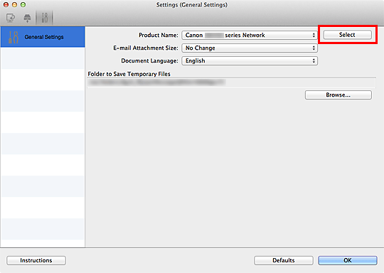Canon : PIXMA Manuals : MX520 series : Network Scan Settings